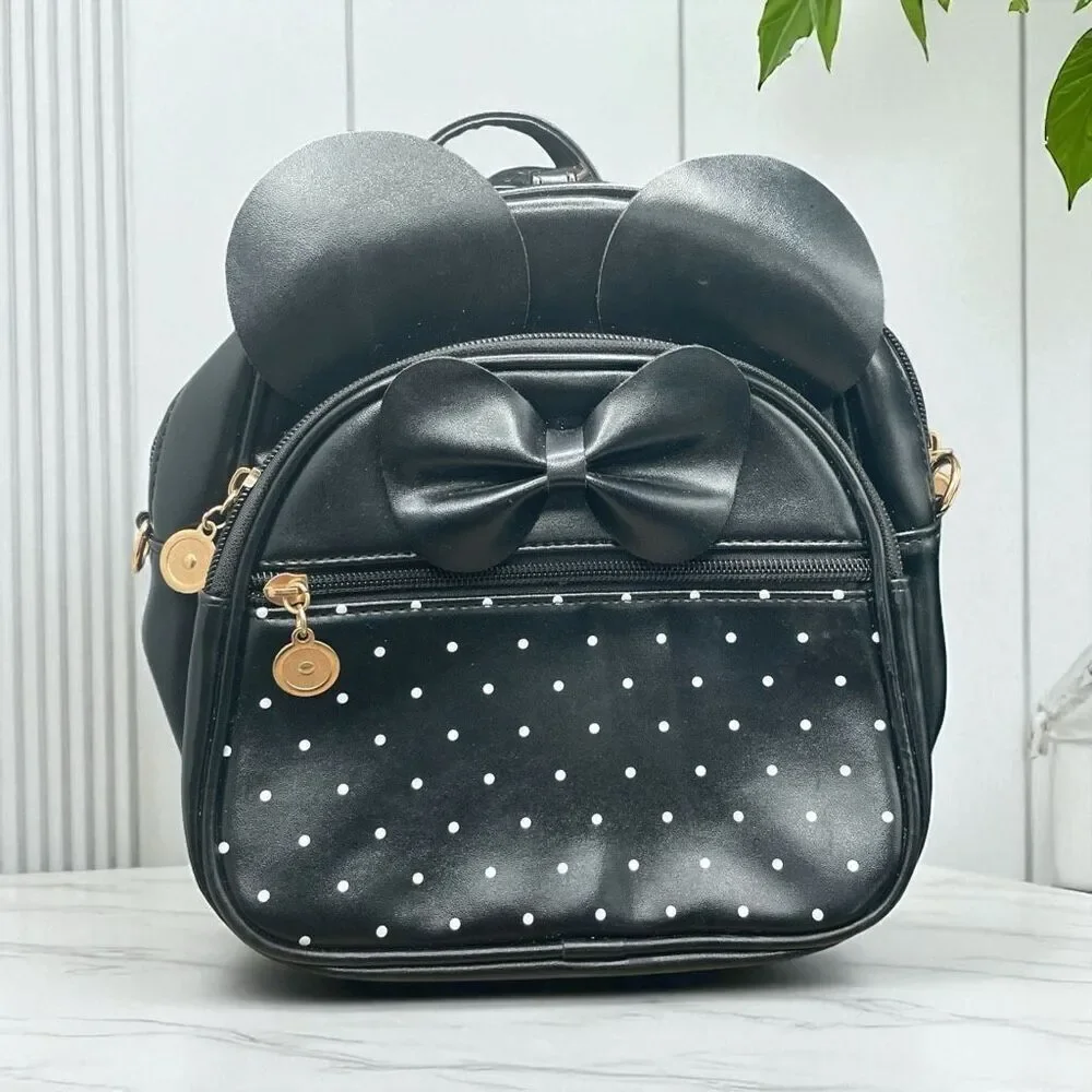 Little Minnie Mouse Bow Black Back Pack